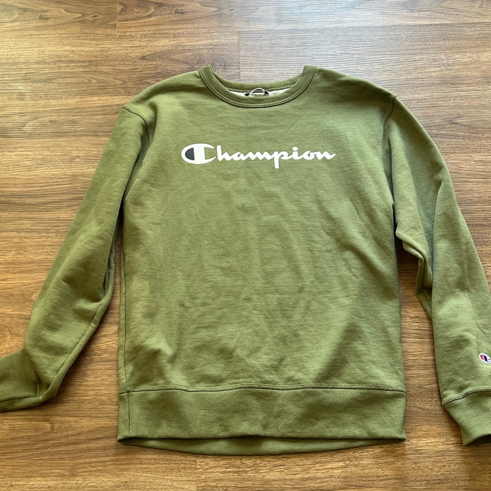 Champion Mens Olive Green Sweatshirt Size M